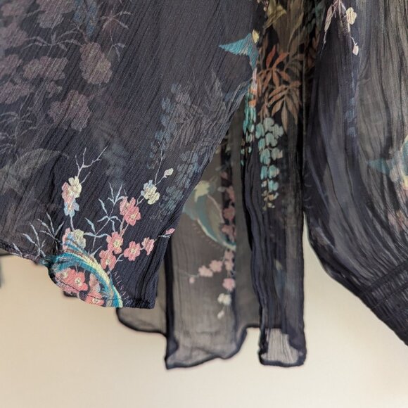 ALLSAINTS Lara Melisma Sheer Floral Print Blouse - Picture 14 of 15